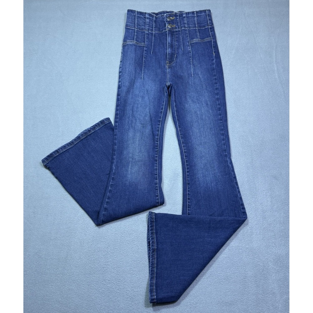Free People We The Free Jeans Womens 28x32 Slim Highrise Flare Hippie Bareback